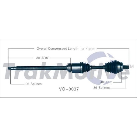 Surtrack Axle Cv Axle Shaft, Vo-8037 VO-8037